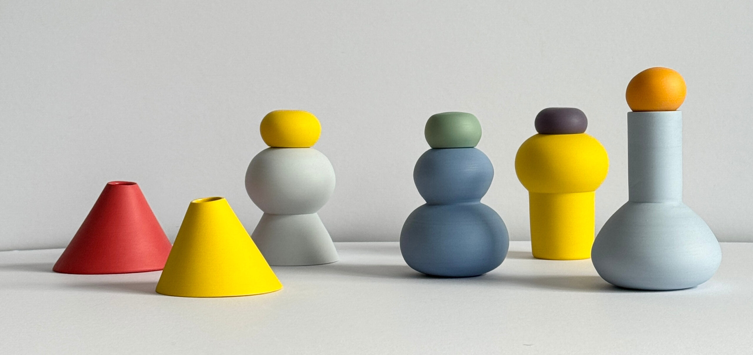 Brightly coloured vessels